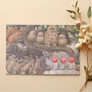 Woodland Animals and Children Elsa Beskow Thank You Card