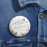 Woodland Animals Autumn Fall Baby Shower<br><div class="desc">Simply create a cute woodland animals baby shower button with this template featuring an owl, fox, bear, squirrel, deer, mushrooms and more for your cottage core theme shower for the mum-to-be. TIP: Check out the other items in this collection with the same design for a complete and easy shopping experience...</div>