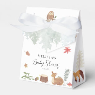 Woodland Animals Autumn Watercolor Baby Shower Favour Box