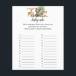Woodland Animals Baby ABC Shower Flyer<br><div class="desc">Baby ABC game.</div>