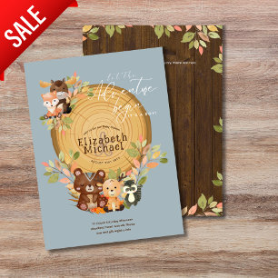 Woodland Animals Baby Boy Shower 1st Birthday Flyer