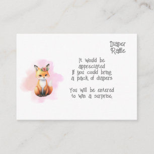 Woodland Animals Baby diaper raffle enclosure card