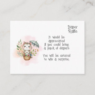 Woodland Animals Baby diaper raffle enclosure card