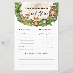 Woodland animals Baby Predictions and Advice