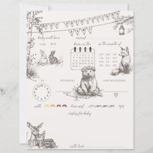 Woodland Animals Baby Predictions Guessing Game