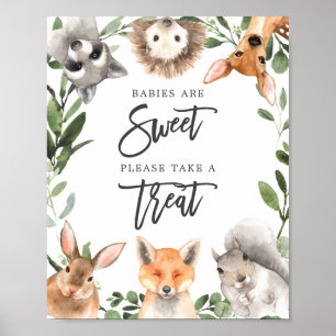 Woodland Animals Baby Shower Babies Are Sweet Sign