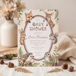 Woodland Animals Baby Shower Baby Shower Invitation