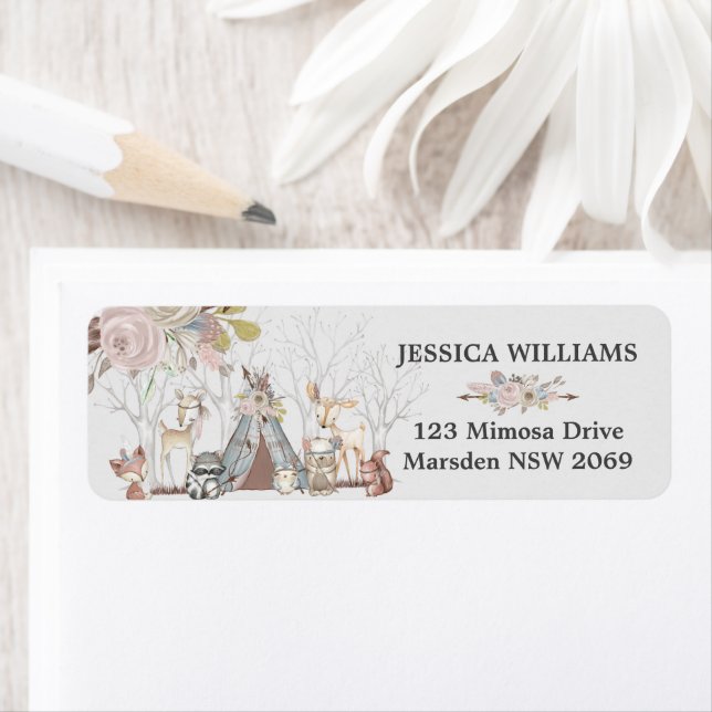 Woodland Animals Baby Shower Birthday Party Floral (Insitu)