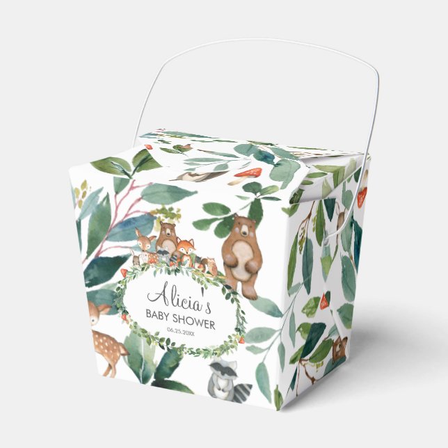 Woodland Animals Baby Shower Birthday Thank You Favour Box (Front Side)