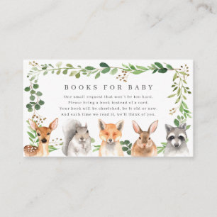 Woodland Animals Baby Shower Books For Baby Enclosure Card
