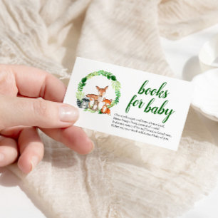 Woodland Animals Baby Shower Books for Baby Enclosure Card