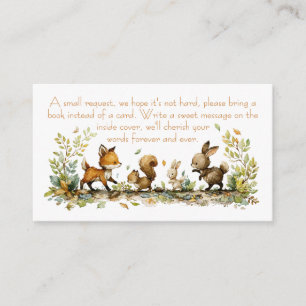Woodland Animals Baby Shower Bring a Book Card