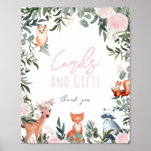 Woodland Animals Baby Shower Cards and Gifts Sign