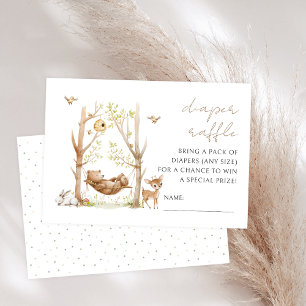 Woodland Animals Baby Shower Diaper Raffle Cards