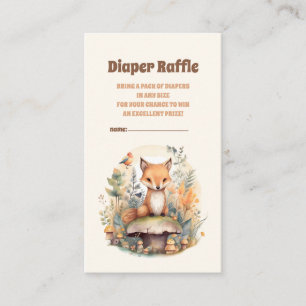 Woodland Animals Baby Shower diaper raffle Enclosure Card