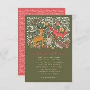 Woodland Animals Baby Shower Diaper Raffle Invitation