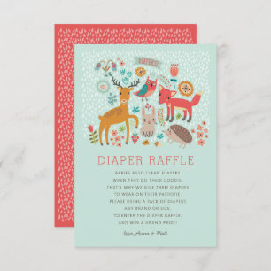 Woodland Animals Baby Shower Diaper Raffle Invitation