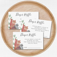 Woodland Animals Baby Shower Diaper Raffle Request