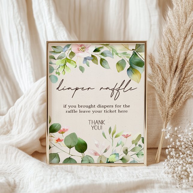 Woodland Animals Baby Shower Diaper Raffle Sign (Creator Uploaded)