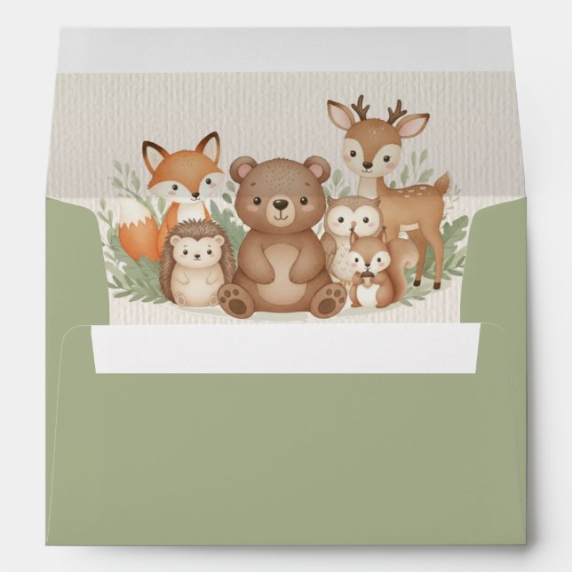 Woodland Animals Baby Shower Envelope (Back (Bottom))