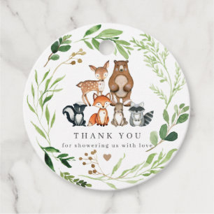 Woodland Animals Baby Shower Favor Tag   Gift Tags