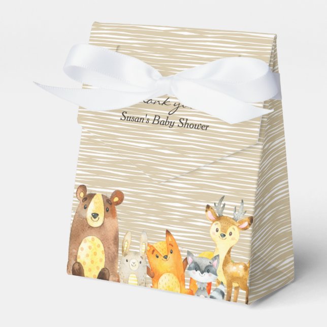 Woodland Animals Baby Shower Favour Box (Front Side)