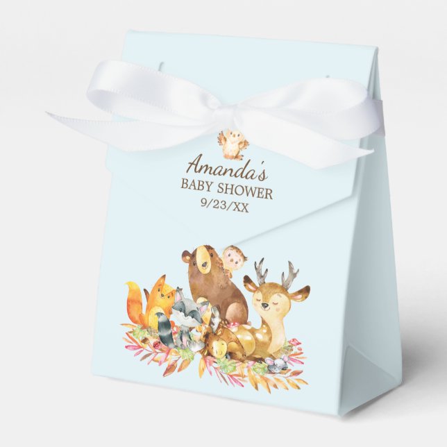 Woodland Animals Baby Shower Favour Box (Front Side)