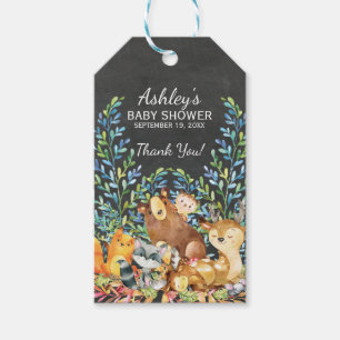 Woodland Animals Baby Shower Favour Gift Tag