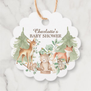 Woodland Animals Baby Shower Favour Gift Tag