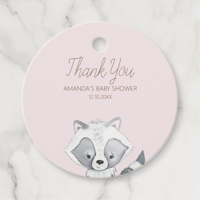 Woodland Animals Baby Shower Favour Tags (Front)