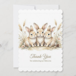 Woodland Animals Baby Shower Flat Thank You Card