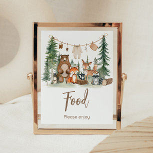 Woodland Animals Baby Shower Food Sign
