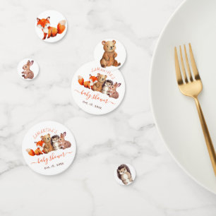 Woodland Animals Baby Shower Fox Bear Bunny Script Confetti