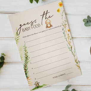 Woodland Animals Baby Shower Guess Baby Food Game Flyer