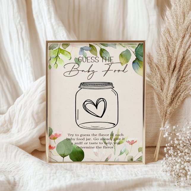 Woodland Animals Baby Shower Guess Baby Food Sign (Creator Uploaded)