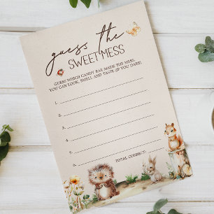 Woodland Animals Baby Shower Guess Sweet Mess Game Flyer