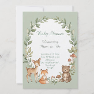 Woodland Animals Baby Shower Invitation