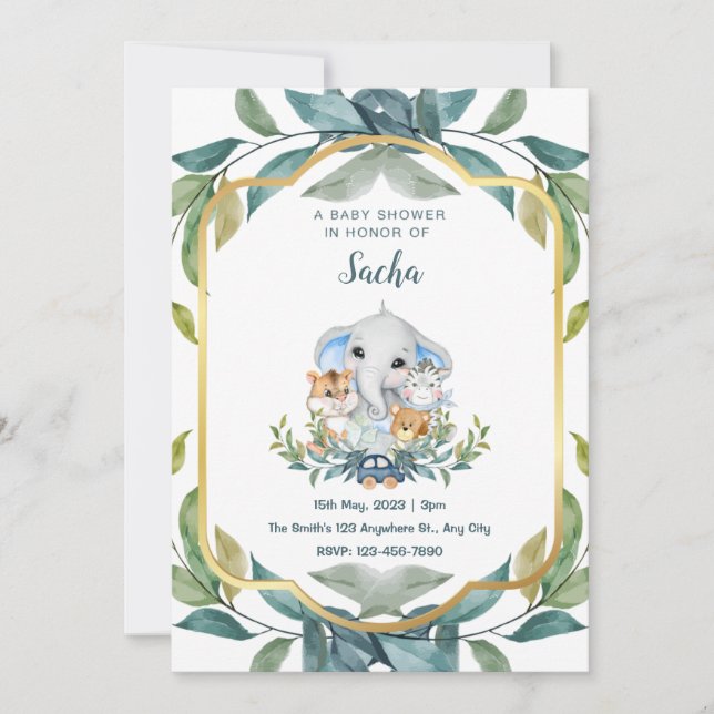 Woodland animals Baby Shower  Invitation (Front)
