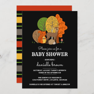 Woodland Animals Baby Shower Invitation