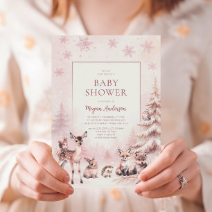 Woodland Animals Baby Shower Invitation