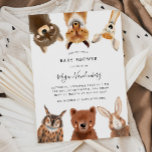Woodland Animals Baby Shower  Invitation<br><div class="desc">Rustic and whimsical woodland theme baby shower invitation card featuring illustration of a racoon,  fox,  deer,  owl,  bear,  and a rabbit. This design is gender neutral.</div>