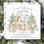 Woodland Animals Baby Shower Invitation<br><div class="desc">Cute woodland forest jungle animal baby shower design for a neutral,  baby shower.  Flip our invite over to view a coordinating back for an extra special touch.</div>