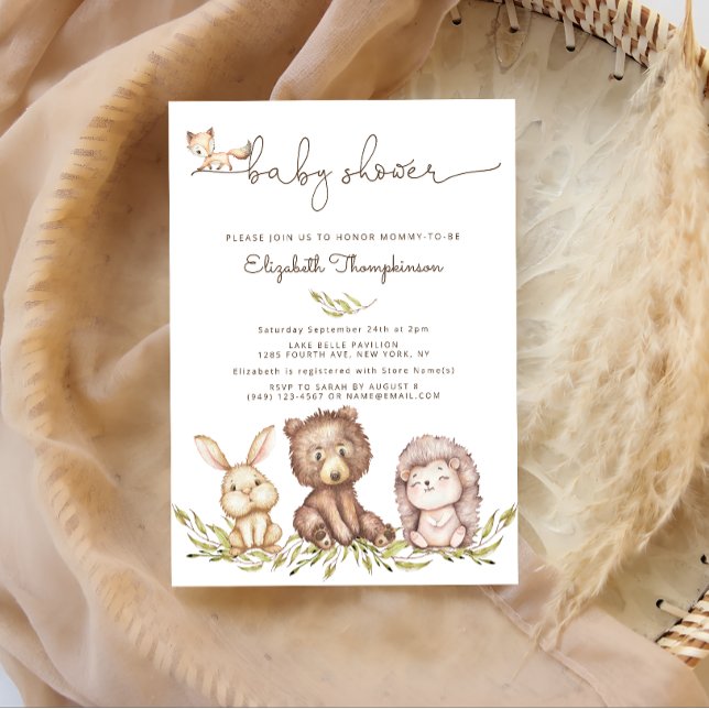 Woodland Animals Baby Shower Invitation (Creator Uploaded)