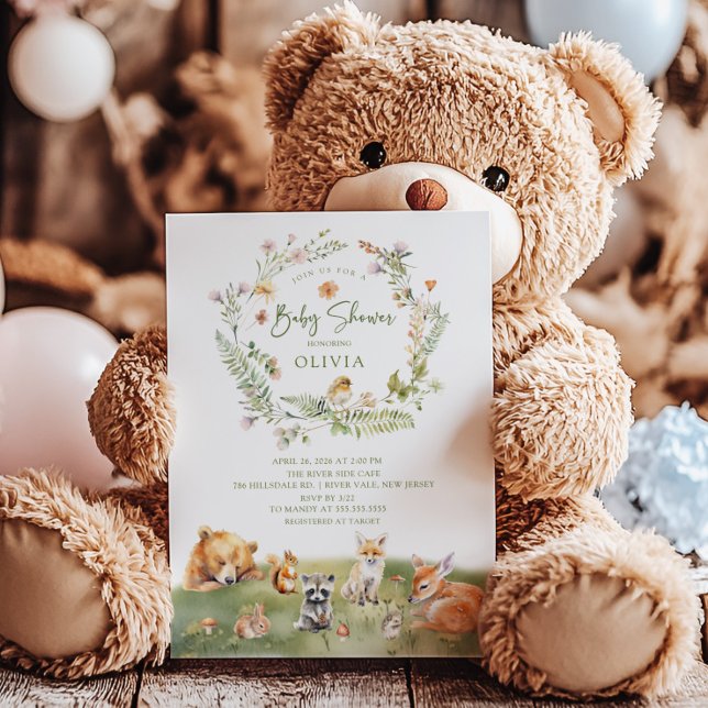 Woodland Animals Baby Shower Invitation (Creator Uploaded)