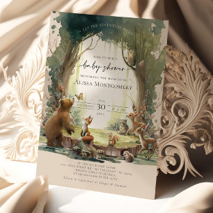 Woodland Animals Baby Shower Invitation