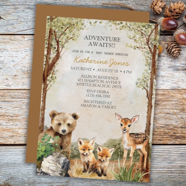 Woodland Animals Baby Shower Invitation (Creator Uploaded)