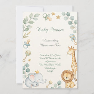 Woodland Animals Baby Shower Invitation