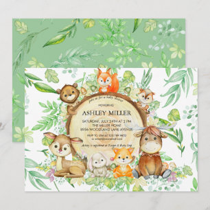 Woodland Animals Baby Shower Invitation