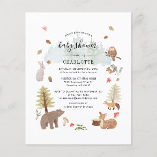 Woodland Animals Baby Shower Invitation Flyer