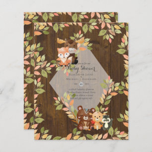 WOODLAND ANIMALS BABY SHOWER INVITATIONS